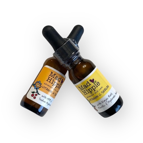 new Mad Hippie ☀︎︎ Vitamin A + C Serum Dual Pack ☾ Sealed Travel Glass Droppers - Picture 3 of 16